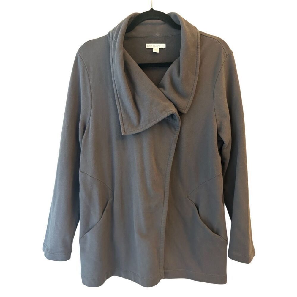 Pure Jill organic cotton jacket size S gray sustainable natural fiber athleisure